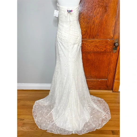 NWT White by Vera Wang Strapless Lace Wedding Dress